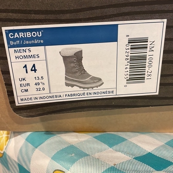 Sorel Caribou men’s waterproof winter boots Buff  new in box size 14 - Picture 3 of 5